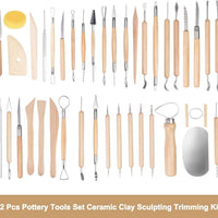 Pottery Clay Sculpting Tools Set for DIY Craft Projects - Wooden Handle Clay Modeling Kit