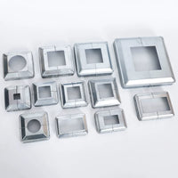 Zinc Steel Fence Post Base Cover Decorative Split Cap for Square Tube Fencing