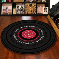 Vinyl Record Design Round Area Rug for Bedroom, Gaming Room, or Study