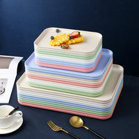 Nordic Style Rectangular Plastic Draining Tray for Teacups, Fruits, and Snacks