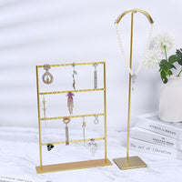 Creative T-Bar Metal Jewelry Display Stand for Necklaces, Earrings, and Studs