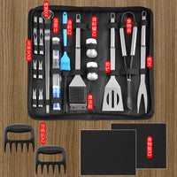 25-Piece Stainless Steel BBQ Grill Tool Set with Multi-functional Accessories