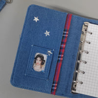 A7 Deep Blue Denim Planner Notebook with Loose-Leaf Pages