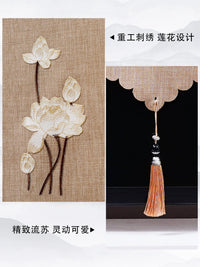 New Chinese Style Lotus Embroidered TV Dust Cover for 52-85 Inch Screens