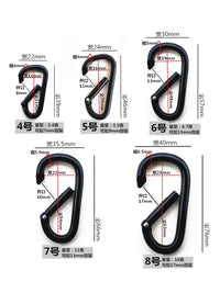 D-Ring Aluminum Carabiner Keychain Clip for Outdoor Activities and Bag Attachment