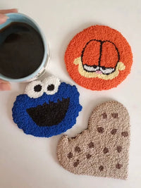 Punch Needle Embroidery Kit for Beginners - DIY Cartoon Coaster Craft Set