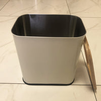 Minimalist Bamboo Lid Trash Can for Kitchen, Living Room, Bathroom, Bedroom, Office