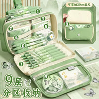 Flip-Top Vintage Style Large Capacity Pencil Case Multifunctional Student Stationery Box for Boys and Girls