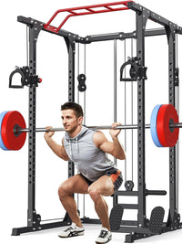 Multi-functional Home Gym Smith Machine Squat Rack with Lat Pulldown