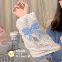 Bowknot Sleeve Protectors for Office Work and Students, Long Anti-Stain Arm Sleeves