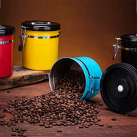 Stainless Steel Coffee Bean Storage Canister with CO2 Valve and Date Tracker