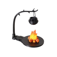 Dollhouse Miniature Campfire Cooking Pot Set with Flame and Wood for Outdoor Christmas Scenes, 1/12 Scale