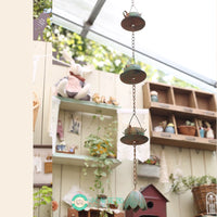 Vintage Cast Iron Wind Chime Garden Decor - Teacup & Teapot Design for Outdoor Patio