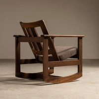 American Country Style Solid Wood Rocking Chair for Living Room, Patio, and Balcony