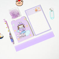 Girls' Large Capacity PVC Zipper File Bag & Pencil Case Set