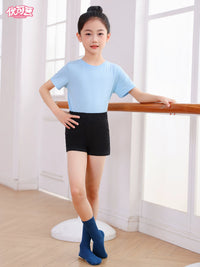 Kids' Two-Piece Dance Practice Outfit for Girls & Boys - Short Sleeve Top & Shorts for Ballet, Jazz, Chinese Dance