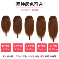 Human Hair Mannequin Head for Hairdressing Training, Styling, Perming, and Dyeing