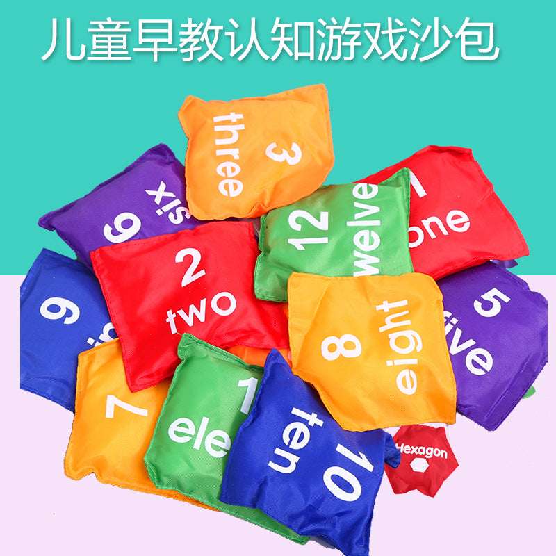 Kids' Sensory Training Beanbags for Throwing Games - Numbers, Shapes, and Letters