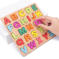 3D Wooden Puzzle Board for Kids - Numbers, Shapes, and Alphabet Learning Toy