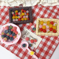 Miniature Clay Raspberry Decorations for Dollhouse & Cake Decor