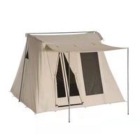 Inflatable Cotton Canvas Tent for Outdoor Camping, Family Waterproof Sunshade Shelter