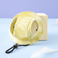 Pet Sun Protection Hat with Ear Holes and Adjustable Chin Strap for Small Dogs