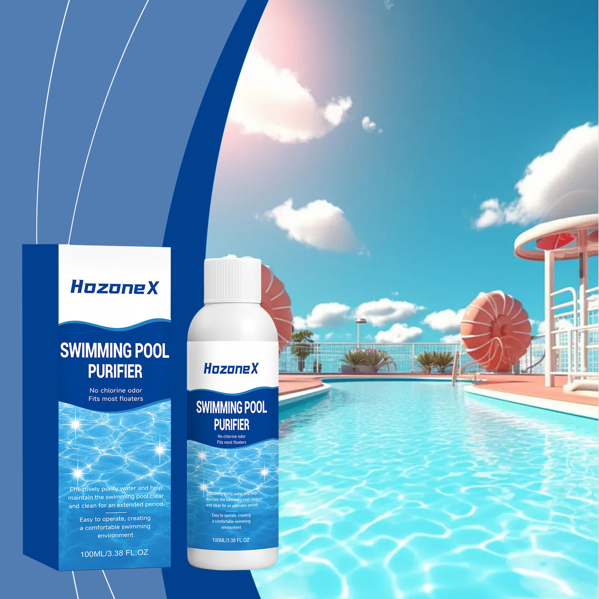 HozoneX Pool Clarifier and Flocculant for Home Pools, Removes Turbidity