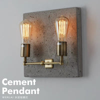 Nordic Minimalist Cement Double-Head Wall Lamp Industrial Vintage Style for Cafe Bar Aisle Decor