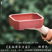 Rectangular Imitation Zisha Resin Planter for Succulents and Bonsai, Thickened Durable Desktop Pot