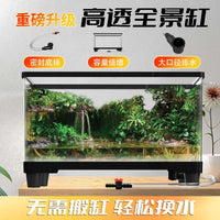 Turtle Tank with Basking Platform, Small Open-Top Aquarium for Home Living Room