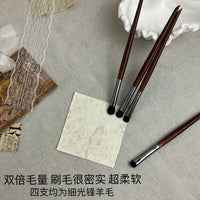 Cangzhou 4-Piece Pure Wool Eyeshadow Brush Set for Blending and Detailing