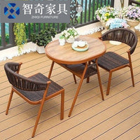 Foldable Rattan Outdoor Bistro Set for Small Balconies and Patios, Waterproof Garden Furniture