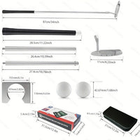 Golf Putting Trainer Gift Set with 3-Section Putter and Leather Bag