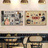 Vintage Shanghai Style Newspaper Wall Art Retro 1930s-1980s Nostalgic Decor