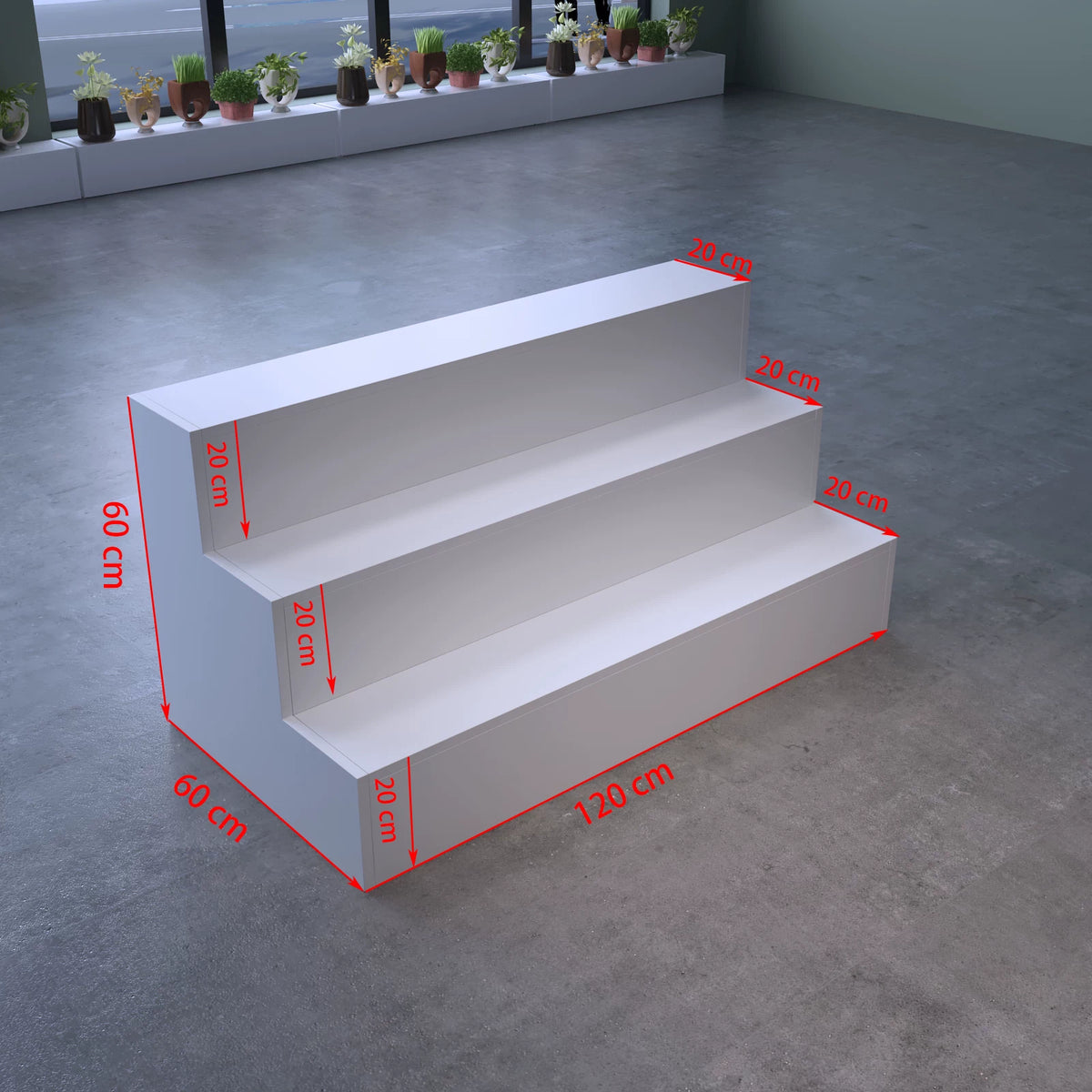 Tiered Display Shelf for Retail Store, Multi-level Island Counter Display Rack for Flowers, Shoes, Hats, Gifts