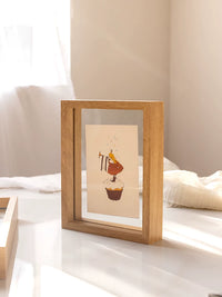 Double-Sided Transparent Photo Frame for Desk Display, DIY Pressed Flower Specimen, Instant Photo Holder