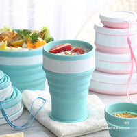 Collapsible Silicone Bowl and Cup Set for Travel, Picnic, and Outdoor Activities