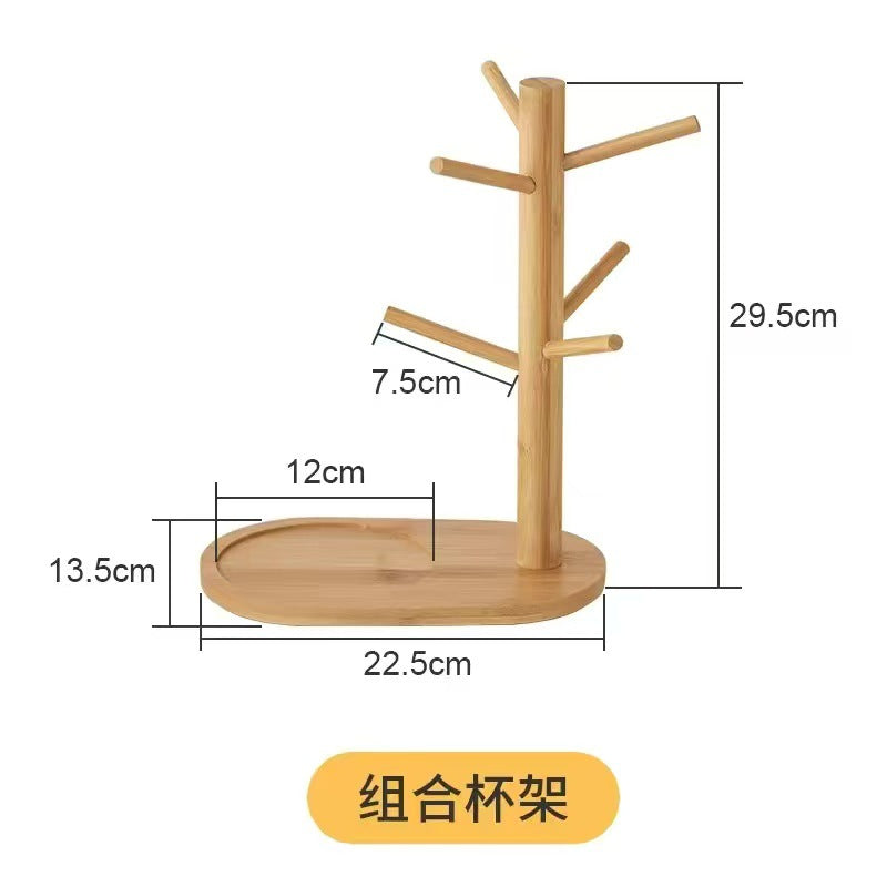 Bamboo Drying Rack and Storage Organizer for Mugs and Teacups