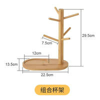 Bamboo Drying Rack and Storage Organizer for Mugs and Teacups