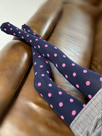 Vintage Polka Dot Velvet Jacquard Tights for Women, Anti-Snagging Pantyhose