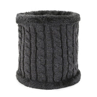 Unisex Winter Fleece Lined Knit Neck Warmer Scarf for Outdoor Cycling