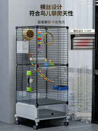 Large Bird Cage for Parrots, Budgies, Cockatiels, and Peonies - Splash-Proof Luxury Villa with Breeding Box