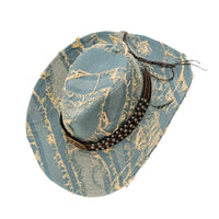 Women's Denim Patchwork Distressed Bucket Hat for Summer Outdoor Sun Protection