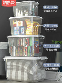 Clear Plastic Storage Bins with Lids for Desk, Snacks, Toys, and Clothing Organization