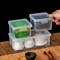 Dustproof Transparent Plastic Tea Cup and Teabag Organizer Box with Lid for Desktop