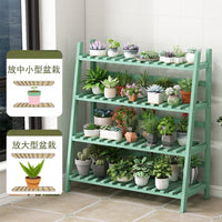 Multi-Tier Foldable Wooden Plant Stand for Indoor/Outdoor Use
