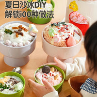 Kids' Hand-Crank Shaved Ice Machine Toy Set with Ice Trays and Spoon
