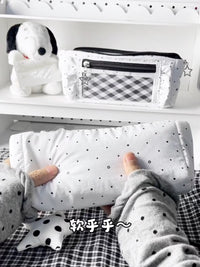 Polka Dot Pencil Case with Stationery Set for Girls, Transparent Lace Design