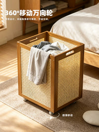 Stackable Rattan-Style Storage Box for Home Organization, Toys, and Clothes