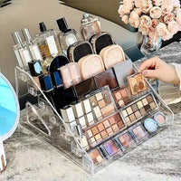 Acrylic Tiered Display Stand for Collectibles, Cosmetics, and Small Items